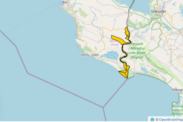Web GIS is showing the river Bojana flooding risk areas 